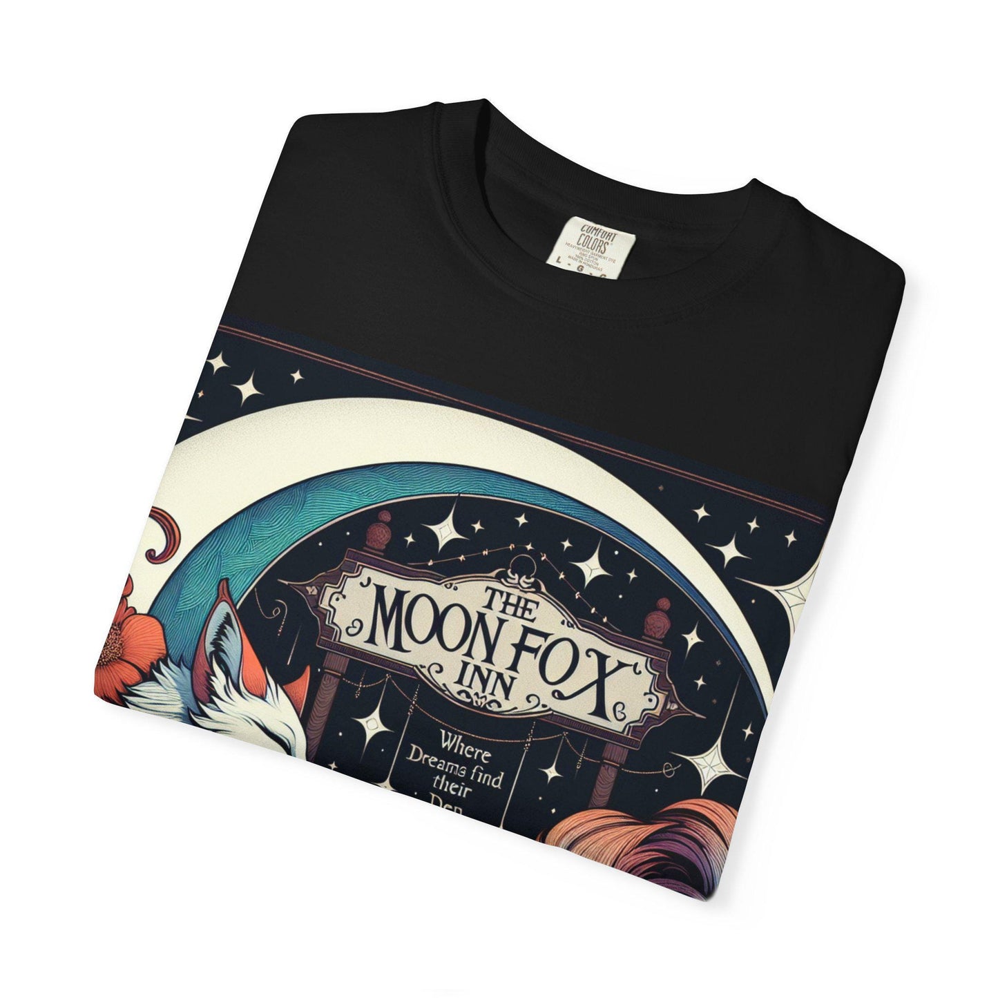 MoonFox Inn Graphic Tee • Mystical Unisex T-Shirt with Celestial Fox Design