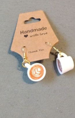 Latte Love Earrings • Coffee Mug & Cup Dangle Jewelry for Barista Gifts