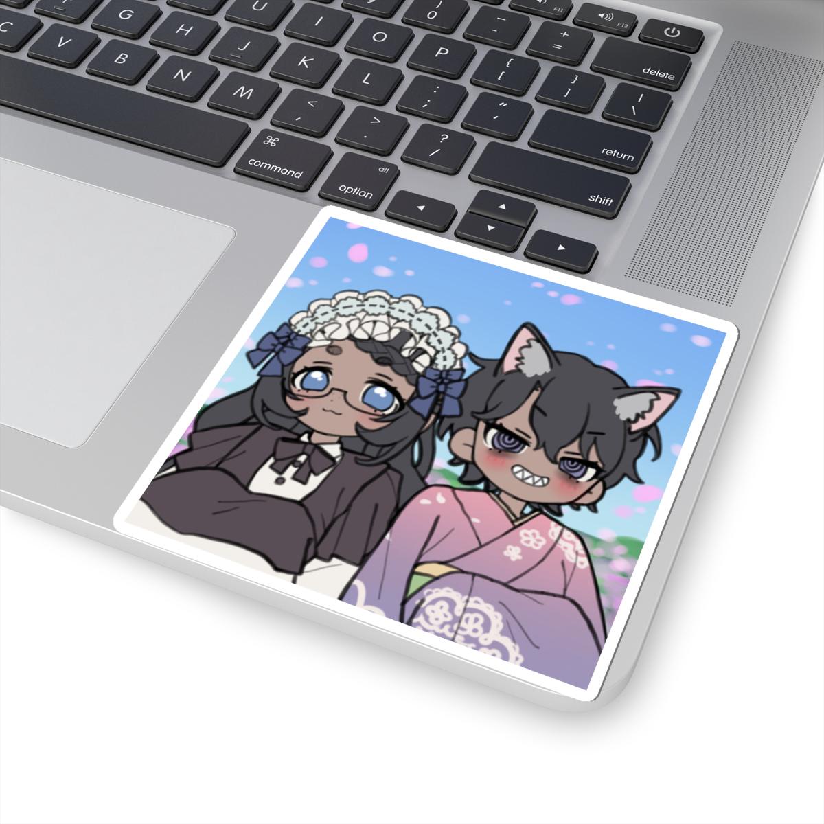 Maid and Fox Kiss-Cut Stickers