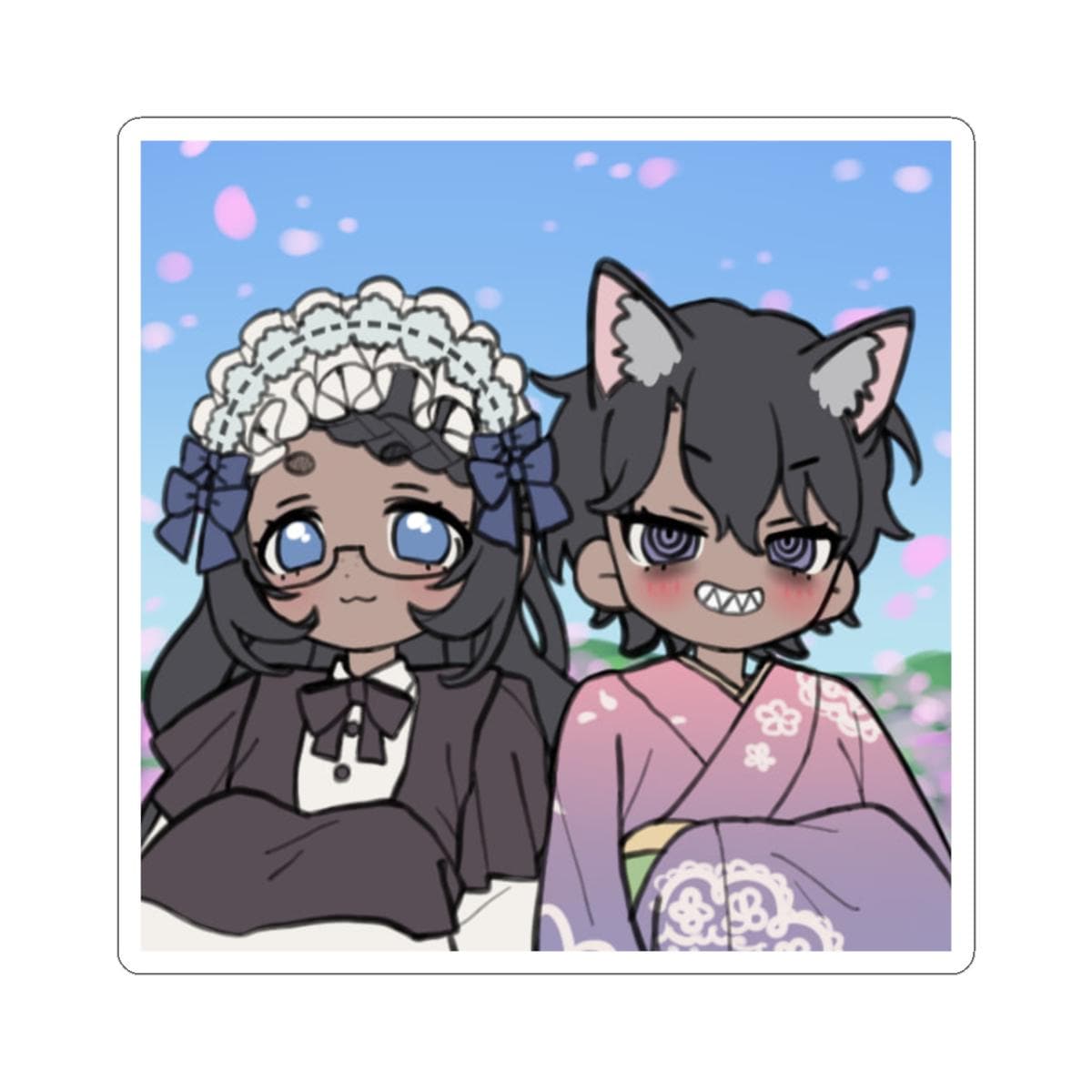 Maid and Fox Kiss-Cut Stickers
